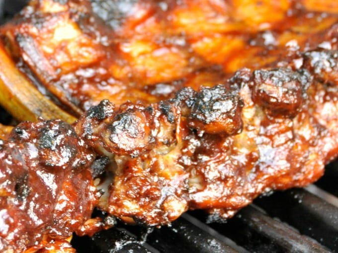 a rack of Barbecue Pork Ribs on a grill
