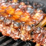 a rack of Barbecue Pork Ribs on a grill