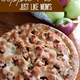 Close up, top down image of easy apple pie.