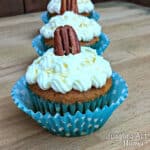 Spice cupcakes lined up.