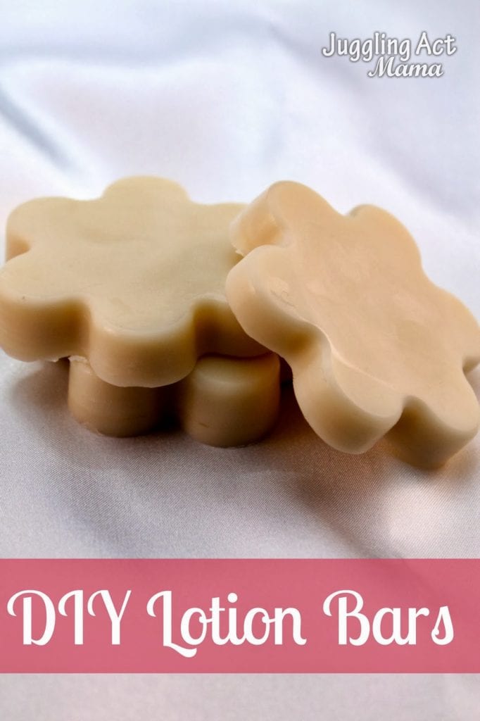 DIY lotion bars on a white dish.