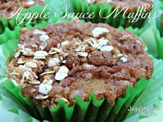 Apple Sauce Muffins via Juggling Act Mama #applesauce #muffins