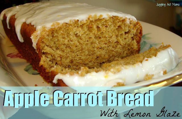 Apple Carrot Quick Bread with Lemon Glaze