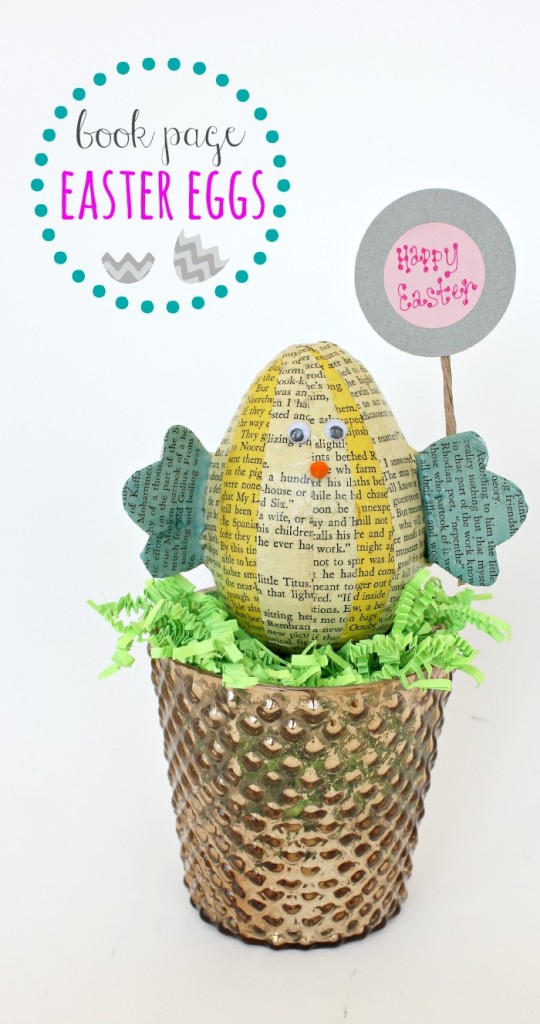 Book Page Easter Egg Chicks