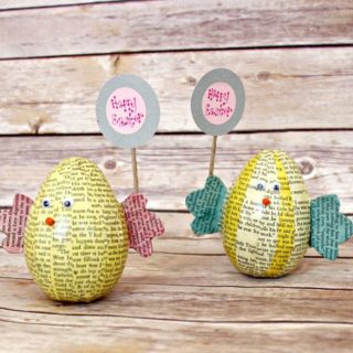 Book Page Easter Egg Chicks