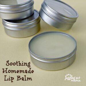 Soothing lip balm in metal tins.