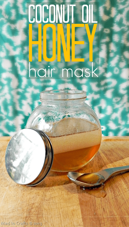 Homemade Coconut Oil and Honey Hair via Mad in Crafts