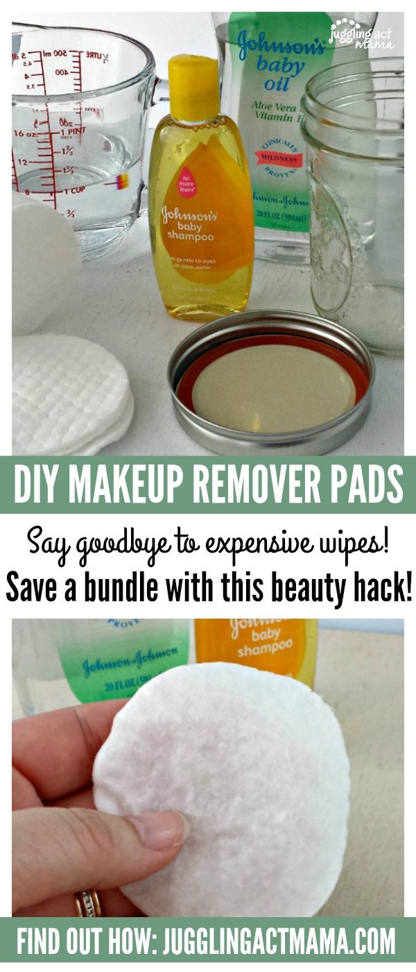 Collage of images to make make up remover pads.