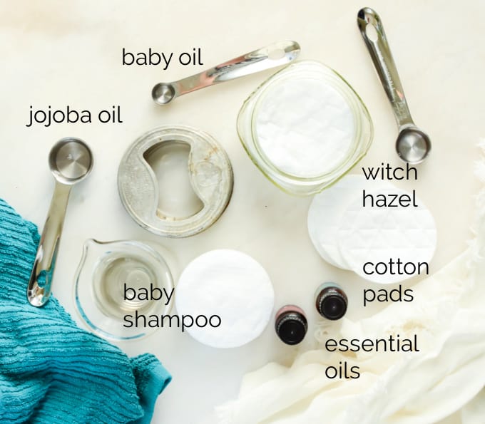 Materials needed to make DIY Make Up Remover Pads.