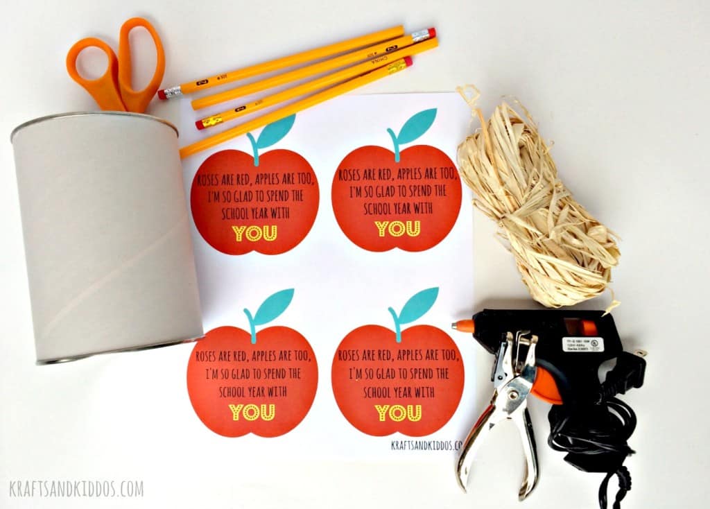 Materials needed to make a Upcycled Desk Organizer.