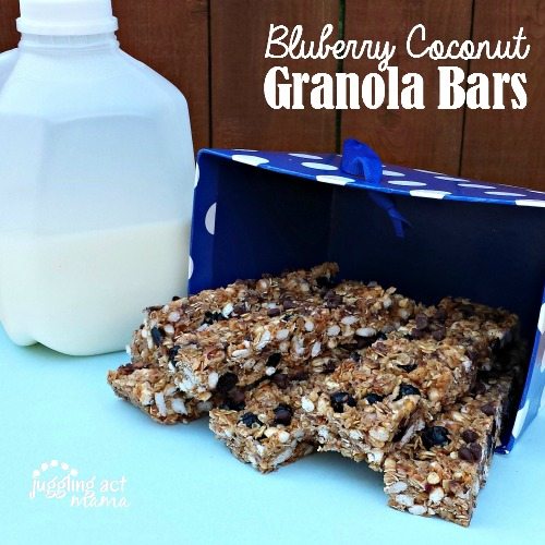 Blueberry Coconut Granola Bars #backtoschool #homemade