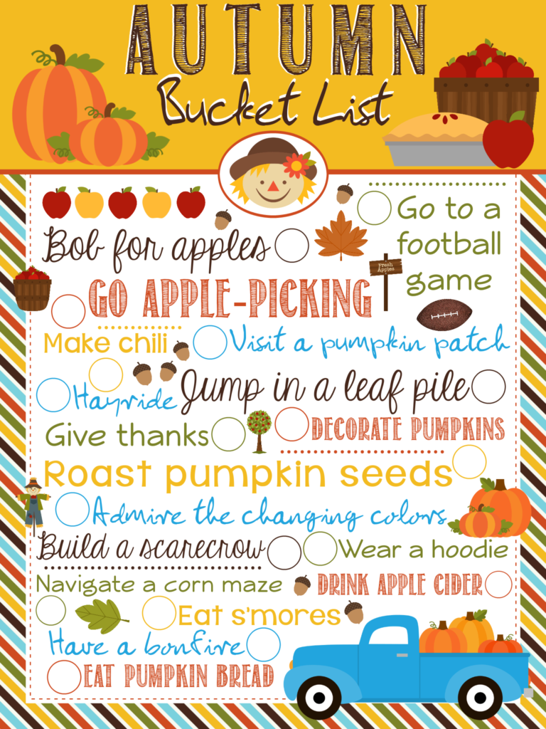 Autumn Bucket List Printable.