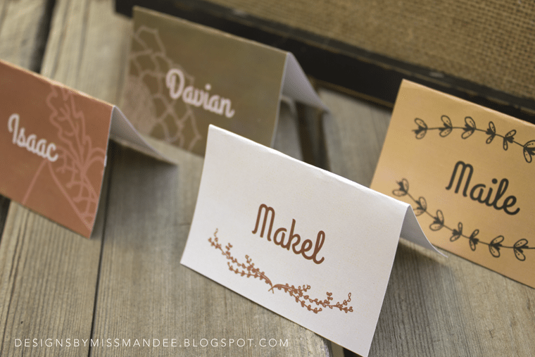 Editable Fall Place Cards
