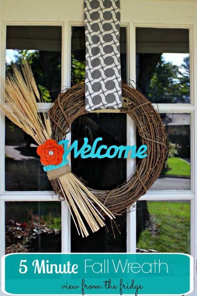 Easy 5 Minute DIY Fall Wreath | View From The Fridge for Juggling Act Mama
