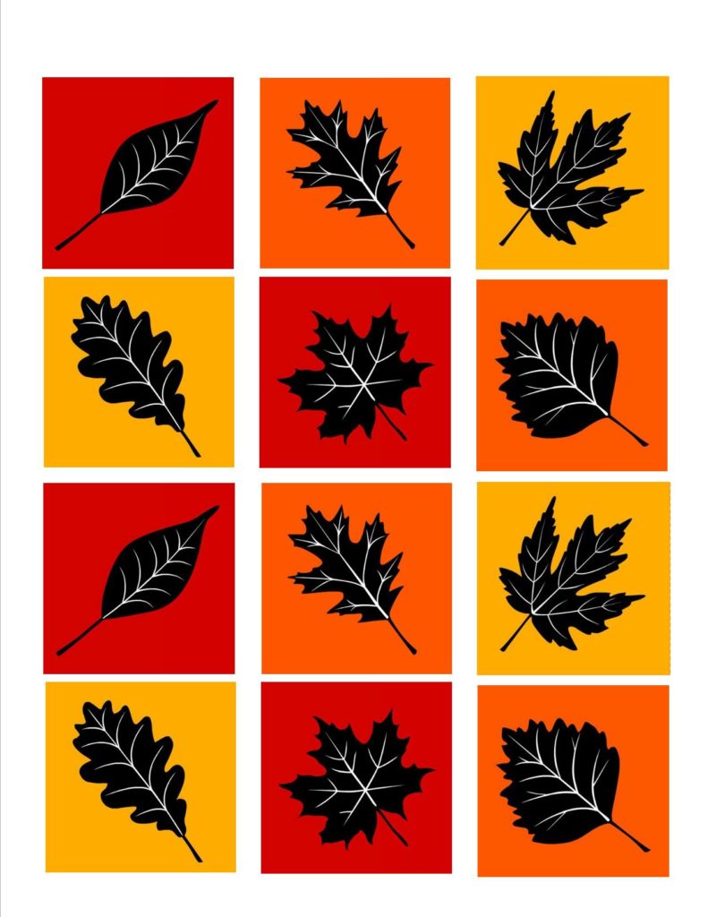 Fall Memory Game Printable