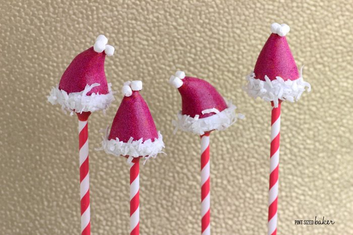 Cute and Simple Santa Hat Cake Pops.