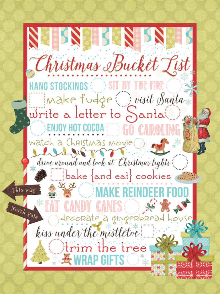Christmas Bucket List Printable