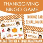 Free Thanksgiving Printable BINGO Set