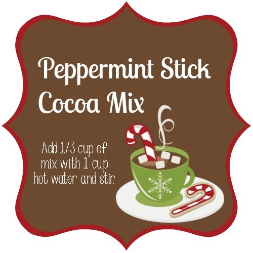 Peppermint Stick Cocoa Mix Printable Label