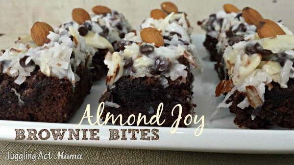 Almond Joy Brownie Bites via Juggling Act Mama #partyfood