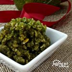 Close up image of fresh, homemade Italian Pesto.
