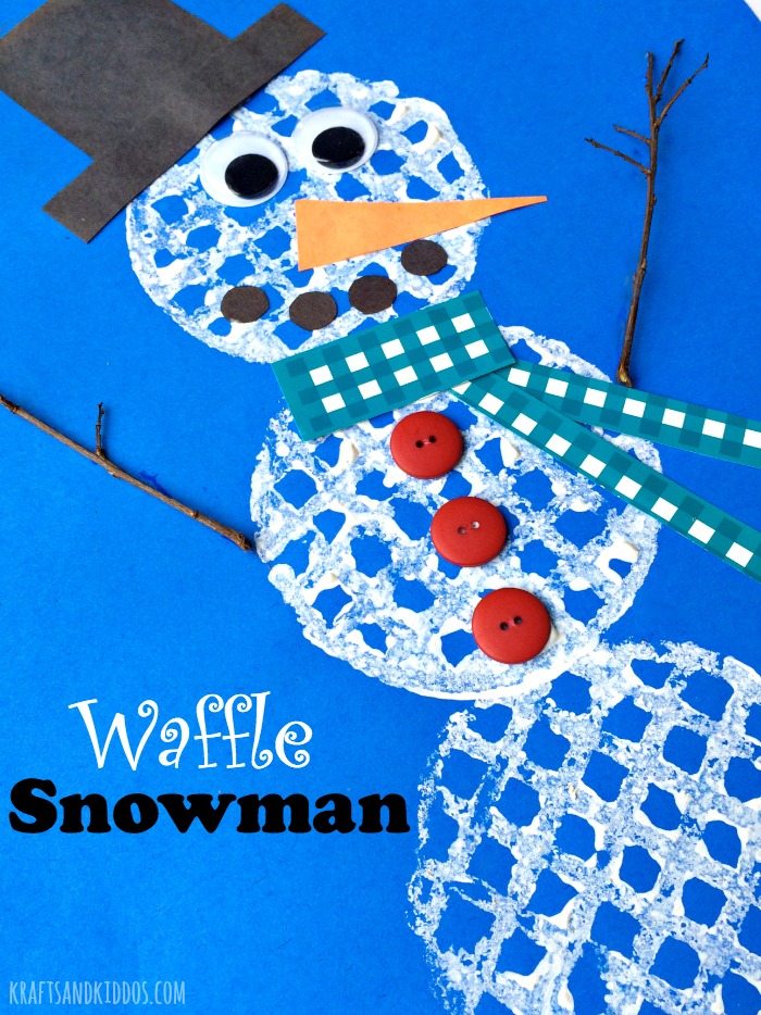 Waffle Snowman craft project for kids