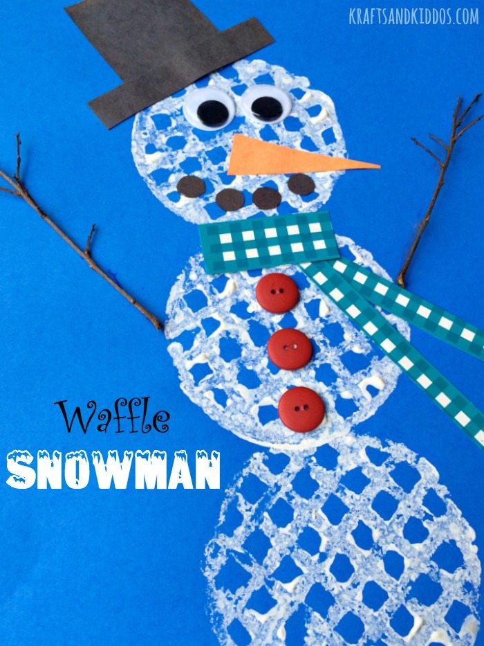 Waffle Snowman craft project for kids