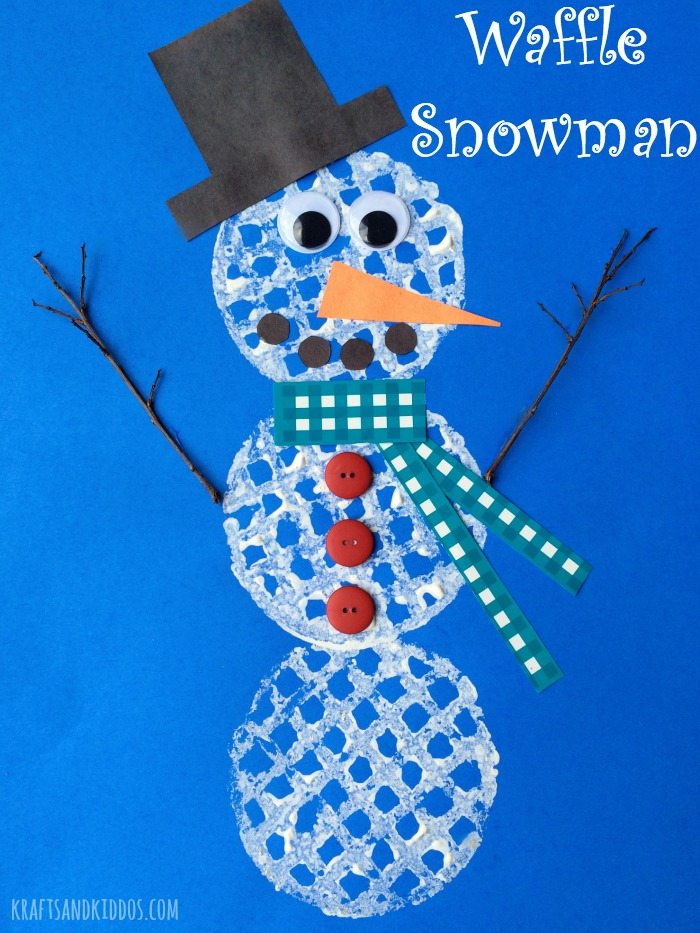 Waffle Snowman craft project for kids