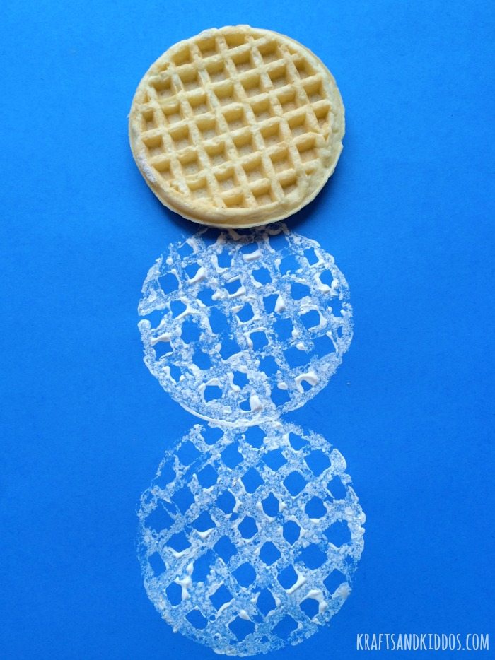 Waffle Snowman craft project for kids