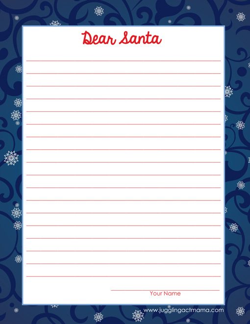 Free DEAR SANTA LETTER printable.