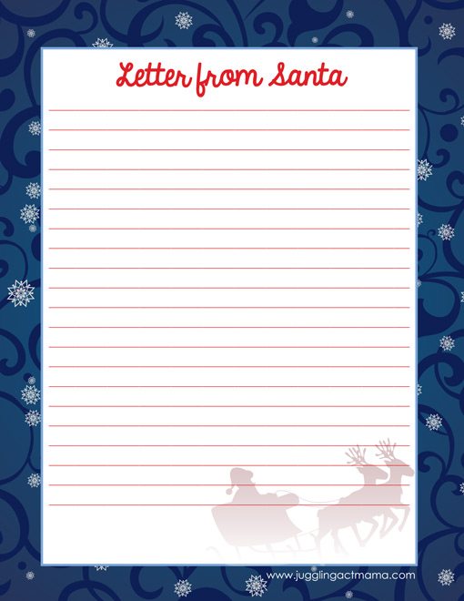 Free printable letter from Santa.