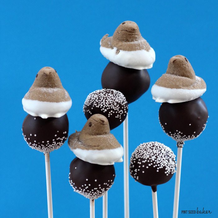 According to my kids, the cute Hot Cocoa PEEPS are the best part of these Hot Cocoa Cake Pops! Pop over and learn how to make them.