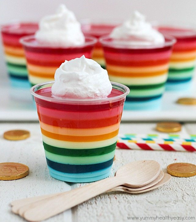 Rainbow Jello Cups