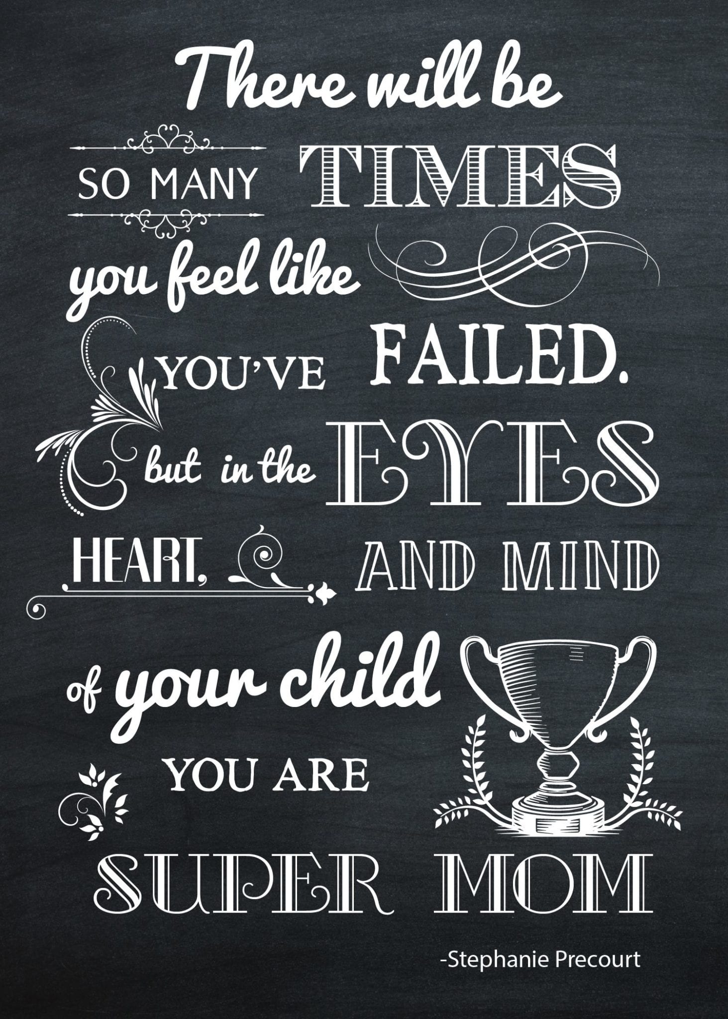 Super Mom Chalkboard Printable