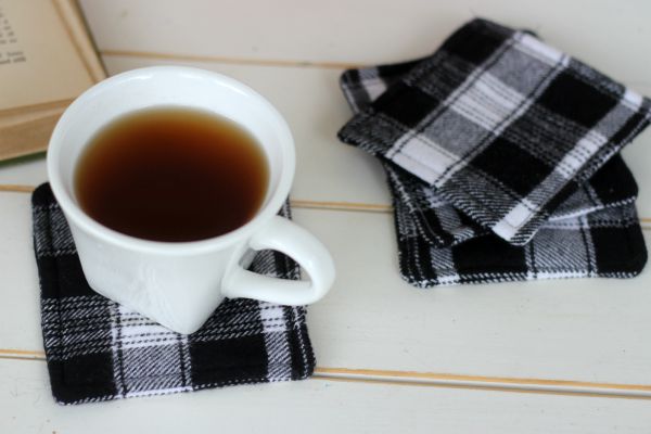 DIY Flannel Coasters | View From The Fridge for Juggling Act Mama