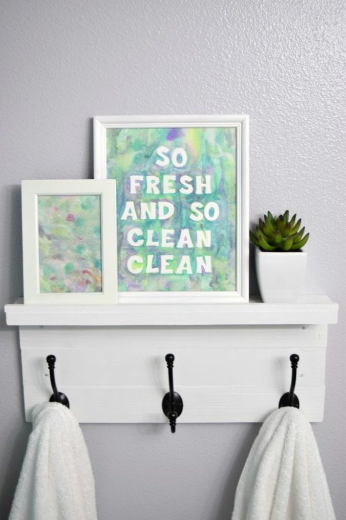 DIY Watercolor Bathroom Art from Dwelling in Happiness