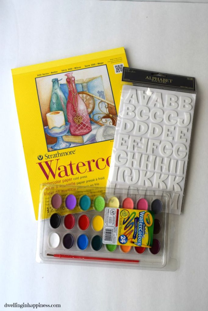 DIY Watercolor Bathroom Art from Dwelling in Happiness