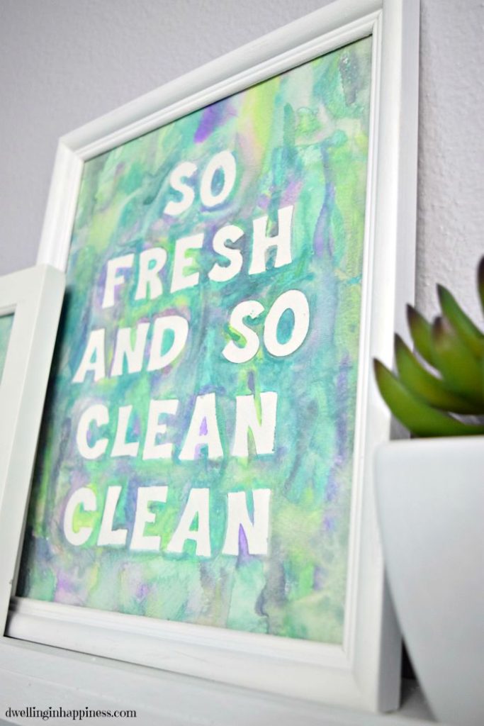 DIY Watercolor Bathroom Art from Dwelling in Happiness