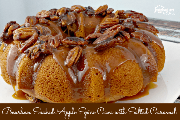 Bourbon Soaked Apple Spice Cake with Salted Caramel