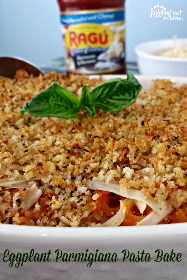 Eggplant Parmigiana Pasta Bake with Ragu Pasta Sauce