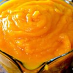 Close up image of pumpkin puree.