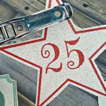 Advent tag being hole punched.