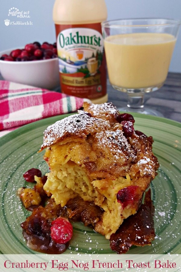 Prep this Cranberry Egg Nog French Toast Bake the night before and Christmas morning will be a snap