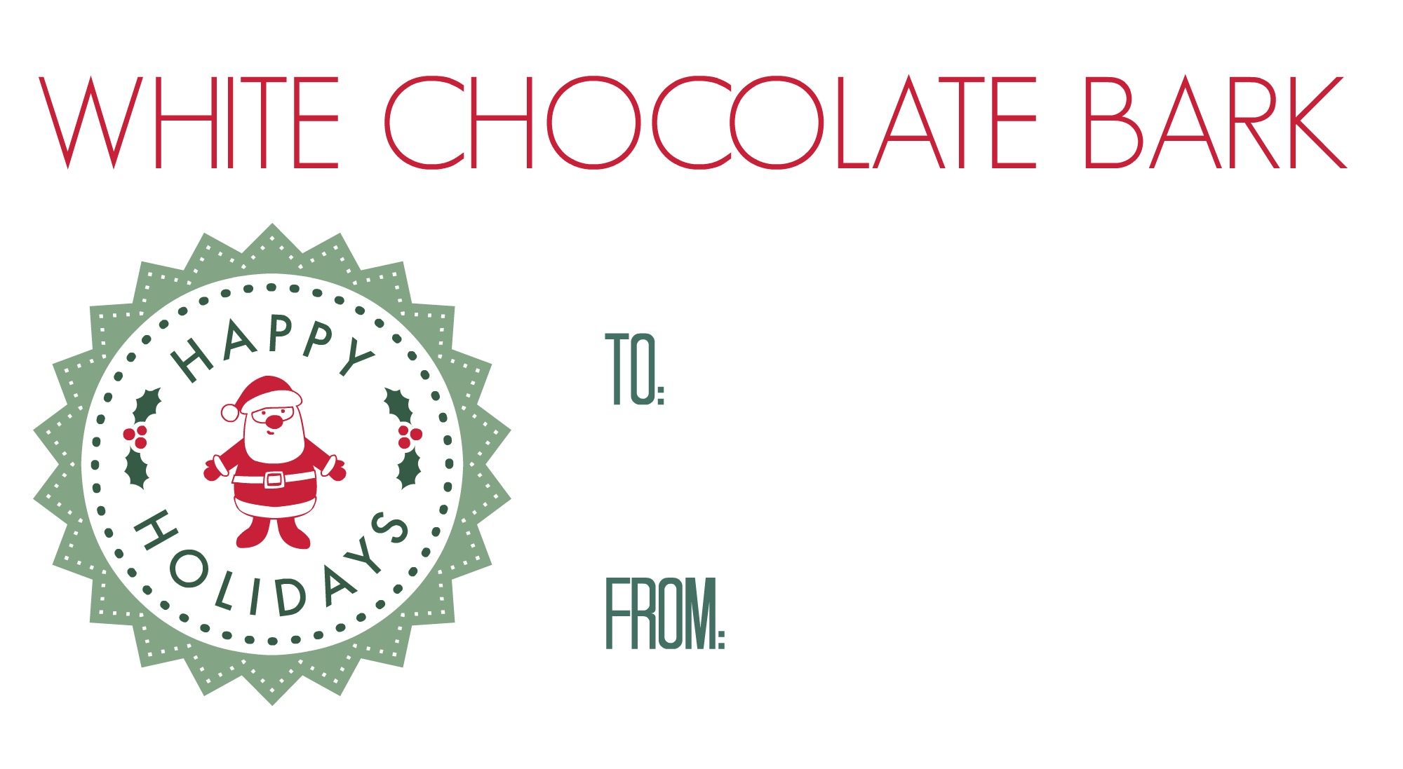White Chocolate Bark Gift Tag