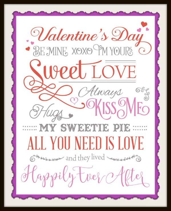 Valentine's Day Printable image.