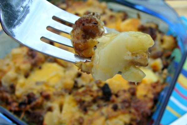Potato Sausage Casserole Bite 600x400