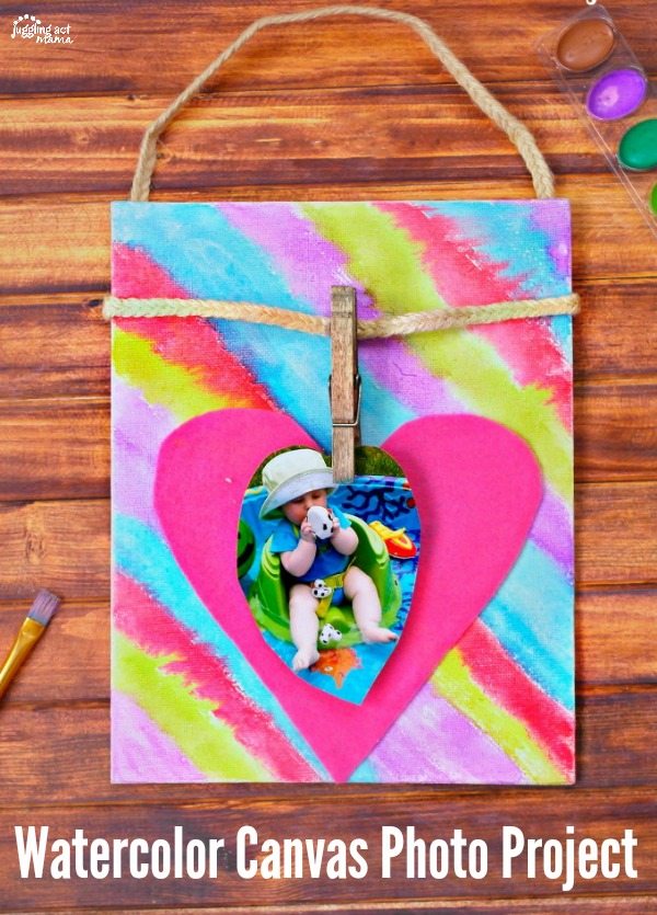 This sweet Watercolor Canvas Photo Project is perfect for Valentine's Day