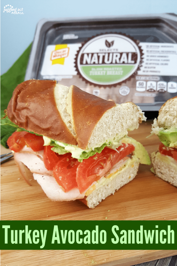 Turkey Avocado Sandwich piled high with Oscar Meyer Natural Selects, fresh veggies and homemade Avocado Ranch Dressing