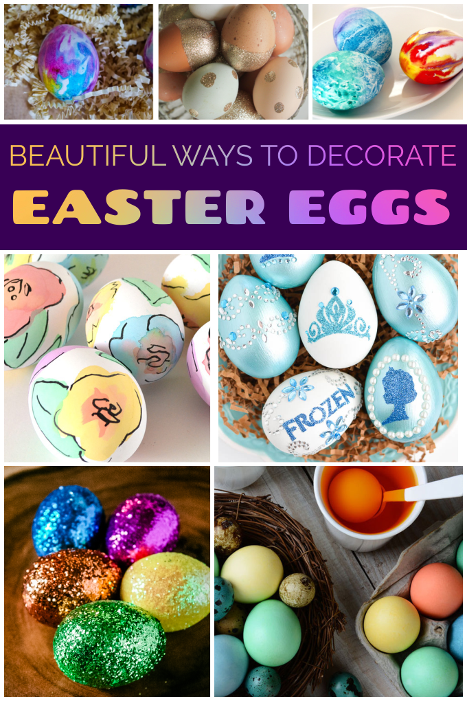 Easy Easter Egg Designs collage image.