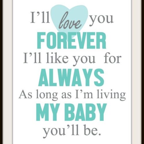 Love You Forever Free Nursery Printable